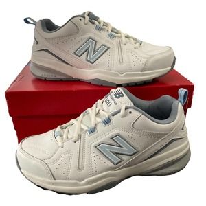 8.5 D Wide New Balance 608 Training Sneakers White Blue Women's in Box no insole
